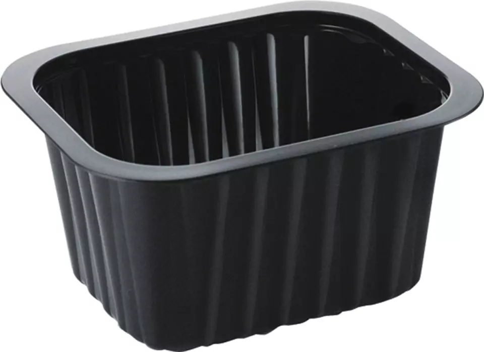 Duni 758602, Side Dish Single Compartment Box, Black, PP, 138 x 114 x 70mm, 630ml, image 1, gallery thumbnail