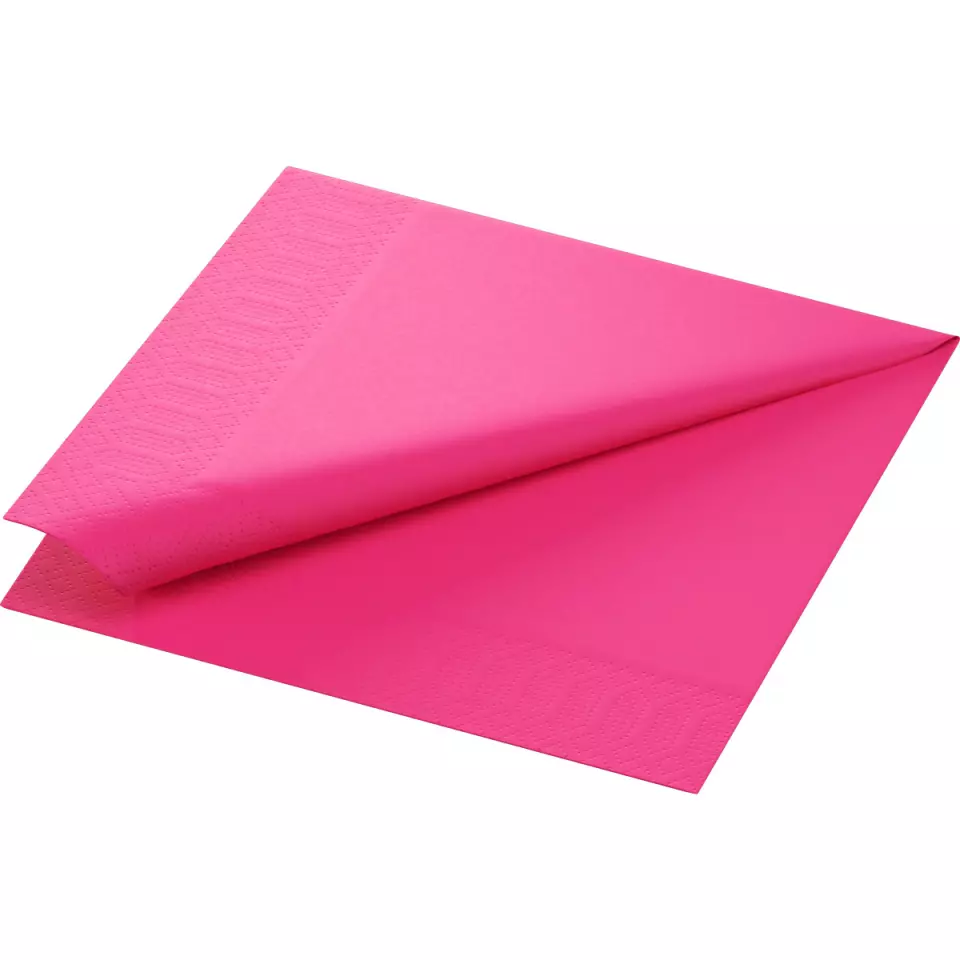 Duni 165550, Tissue Napkin 40 x 40cm 3-Ply 1/4 Fuchsia, image 1, gallery thumbnail