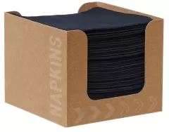 Duni 202945, Cardboard Dispenser with Black Bio Dunisoft® Napkins
