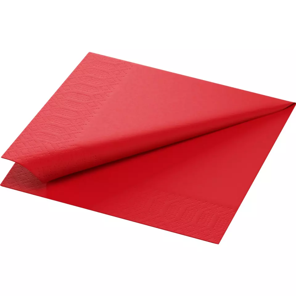 Duni 180384, Tissue Napkin 33 x 33cm 2-Ply Quarter-Fold Red, image 1, gallery thumbnail