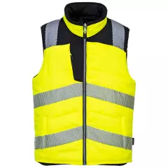 Portwest PW374YBR, PW3 Hi-Vis Reversible Bodywarmer, Yellow/Black