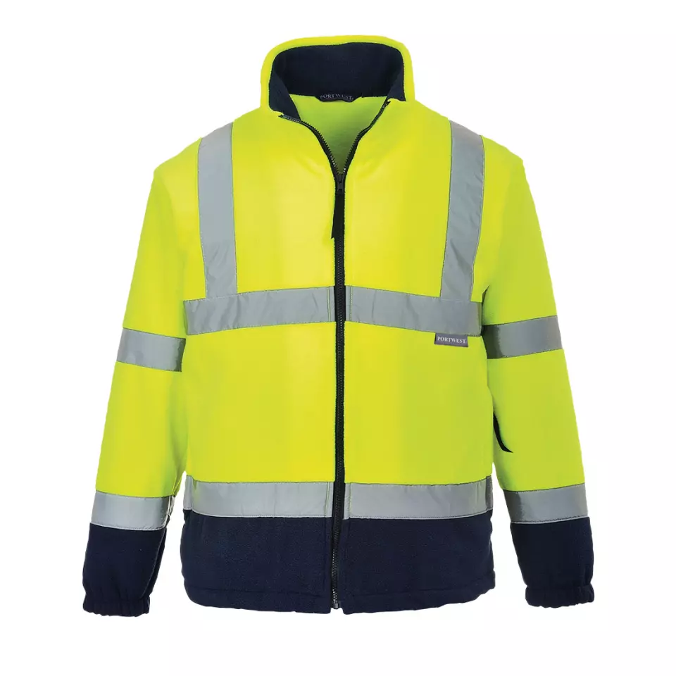 Portwest F301YNR, Huomio fleecetakki, keltainen/tummansininen, image 1, gallery thumbnail