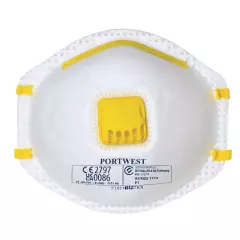 Portwest P101WHR, FFP1 venttiilillä varustettu hengityssuojain, valkoinen
