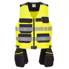 Portwest PW308YBR, PW3 Hi-Vis Class 1 Tool Vest, Yellow/Black