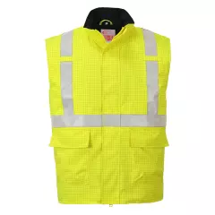 Portwest S776YER, Bizflame Rain Hi-Vis Anti-static FR Bodywarmer, Yellow