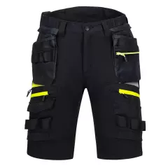 Portwest DX444BKR, DX4 irrotettavilla riipputaskuilla varustetut shortsit, musta