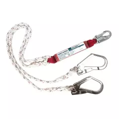 Portwest FP25WHR, Double 1.8m Lanyard With Shock Absorber, White