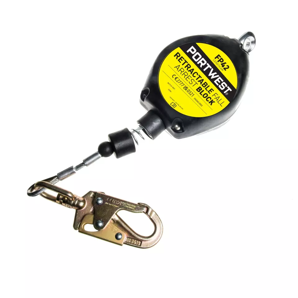 Portwest FP42BKR, 6M Retractable Fall Arrest Block, Black, image 1, gallery thumbnail