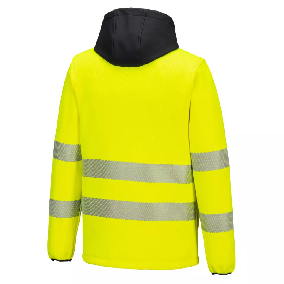 Portwest PW335YBR, Hi-Vis Technical Fleece, Yellow/Black, image 3, gallery thumbnail