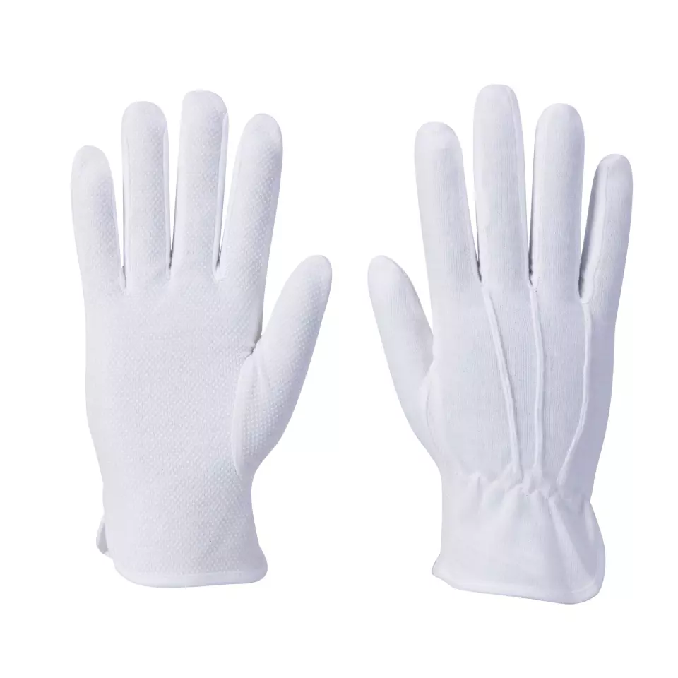 Portwest A080WHR, Microdot Glove, White, image 3, gallery thumbnail