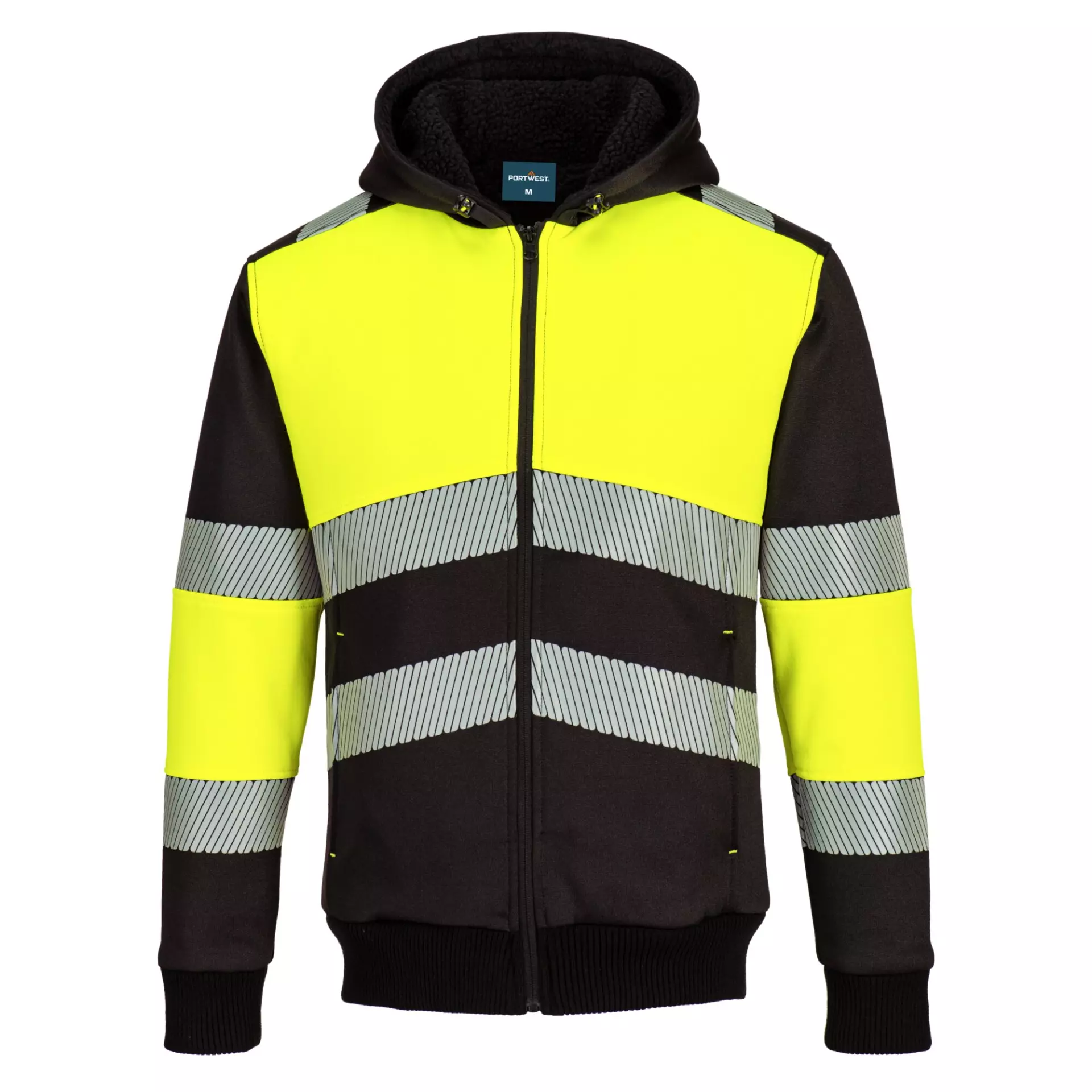 Portwest PW377YBR, PW3 Winter-Kapuzenjacke mit Reißverschluss Klasse 1, Gelb/Schwarz, image 1