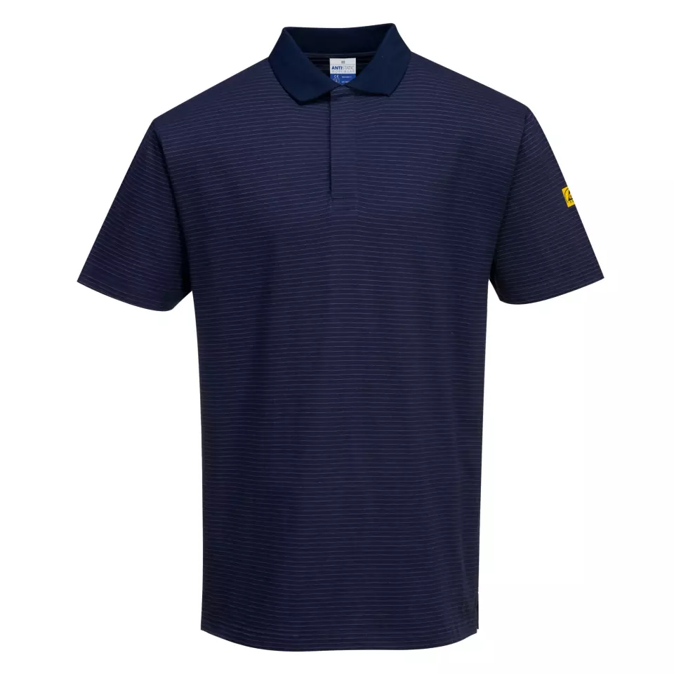 Portwest AS21NAR, Antistatisch ESD Kurzarm-Poloshirt, Marineblau, image 1, gallery thumbnail