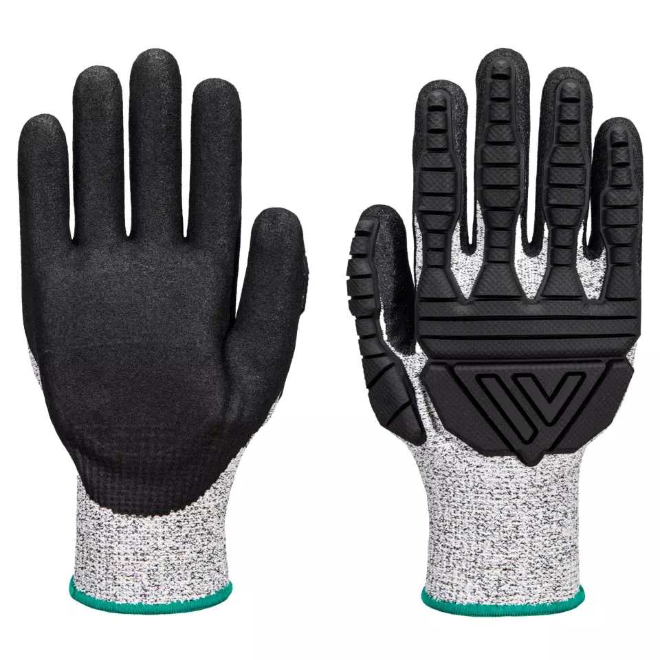 Portwest A723G8R, TPV Impact Cut Glove, Grey/Black, image 3, gallery thumbnail