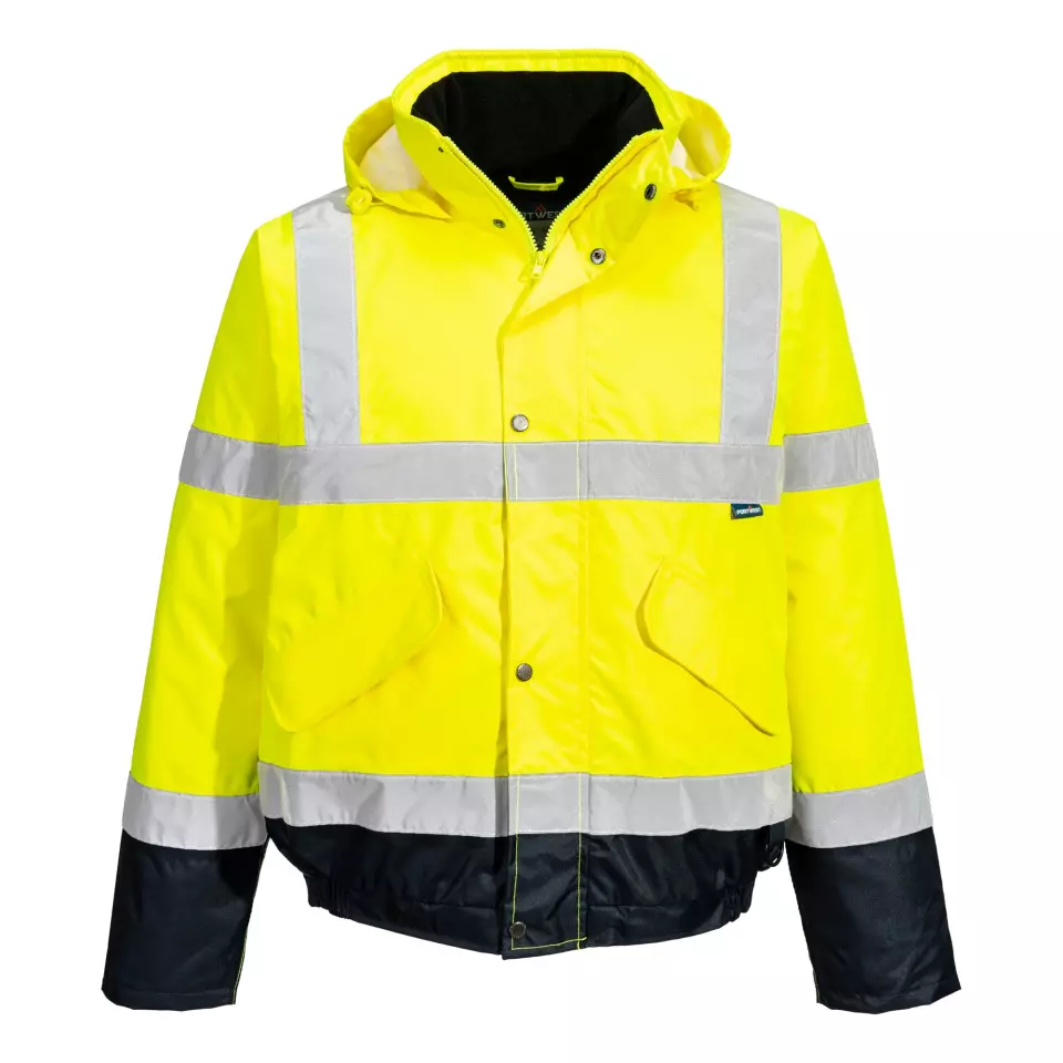 Portwest S266YNR, Warnschutz-Kontrast Winter-Bomberjacke, Gelb/Marine, image 1, gallery thumbnail