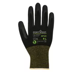 Portwest AP10K8R, NPR15 Foam Nitrile Bamboo Glove, Black