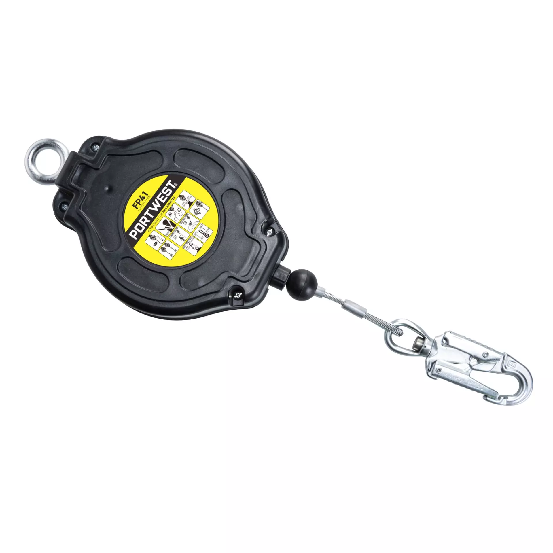 Portwest FP41BKR, 10m Retractable Fall Arrest Block, Black, image 1
