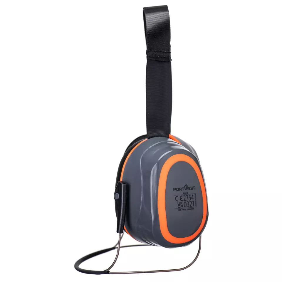 Portwest PW78GOR, HV Extreme Ear Defenders Neckband, Grey/Orange, image 2, gallery thumbnail