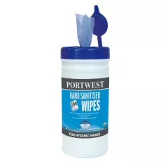 Portwest IW40BLU, Hand Sanitiser Wipes (200 Wipes), Blue