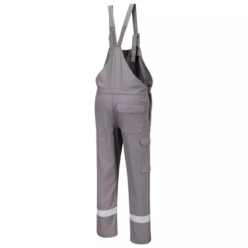 Portwest FR418GRR, Bizflame Work Chemical Resistant FR Bib & Brace, Grey, image 2, gallery thumbnail