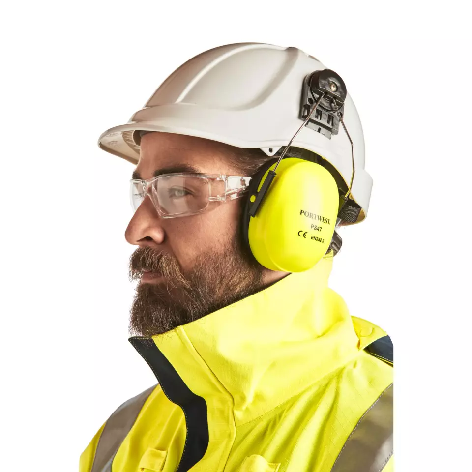 Portwest PS47, Endurance HV Clip-On Ear Defenders, image 3, gallery thumbnail