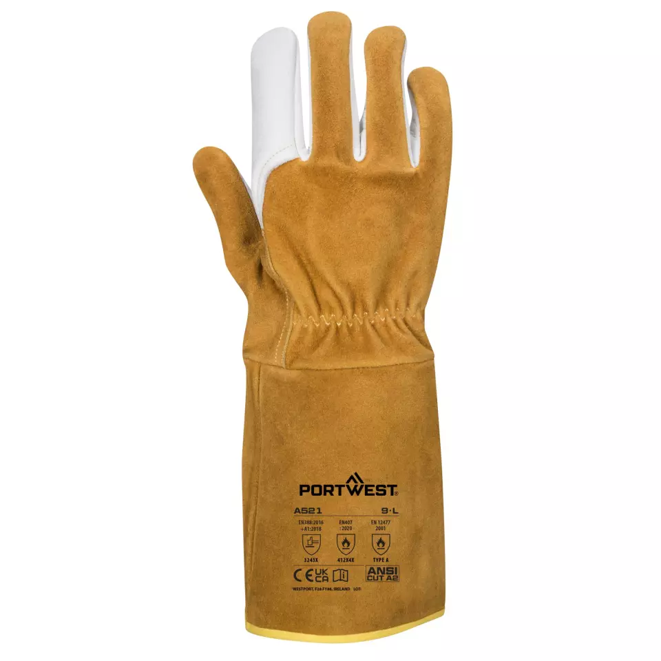 Portwest A521BRR, TIG Welding Gauntlet, Brown, image 1, gallery thumbnail