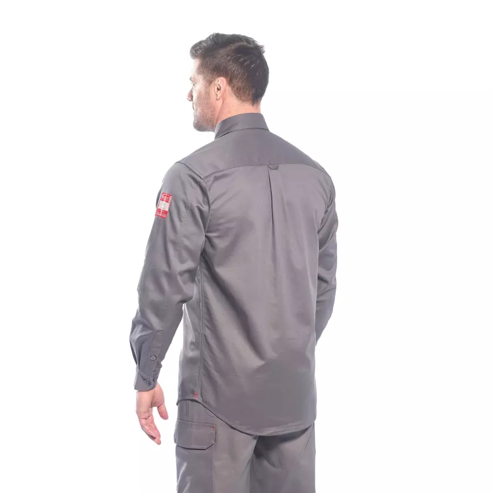 Portwest FR89GRR, Bizflame 88/12 FR Work Shirt, Grey, image 4, gallery thumbnail