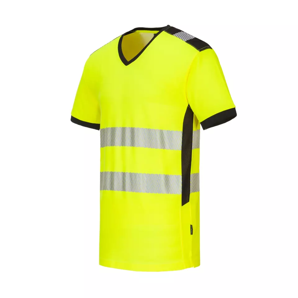 Portwest PW310YBR, PW3 Hi-Vis V-Neck Mesh Insert T-Shirt S/S, Yellow/Black, image 5, gallery thumbnail