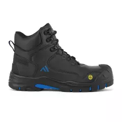 Portwest FC18BKB, Composite Action Leather Mid Boot S3S ESD HRO SR SC FO, Black/Blue