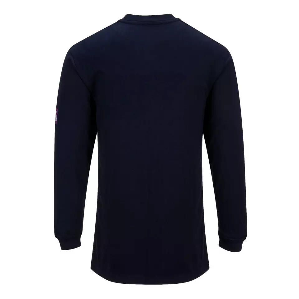 Portwest FR11NAR, Modaflame Knit Anti-Static FR Long Sleeve T-Shirt, Navy, image 2, gallery thumbnail