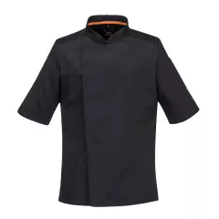 Portwest C746BKR, Chef's MeshAir Pro Stretch Jacket S/S, Black