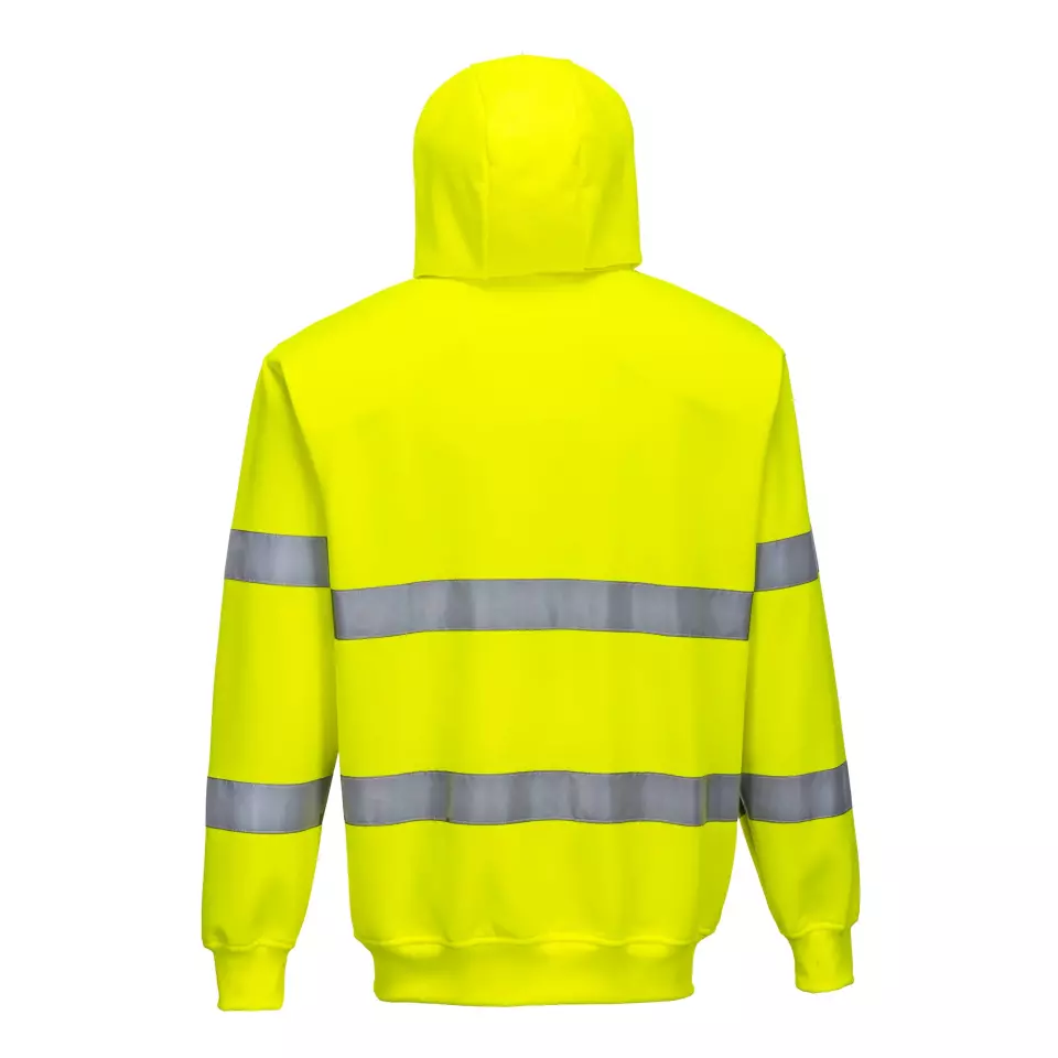 Portwest B305YER, Hi-Vis Zipped Hoodie, Yellow, image 2, gallery thumbnail