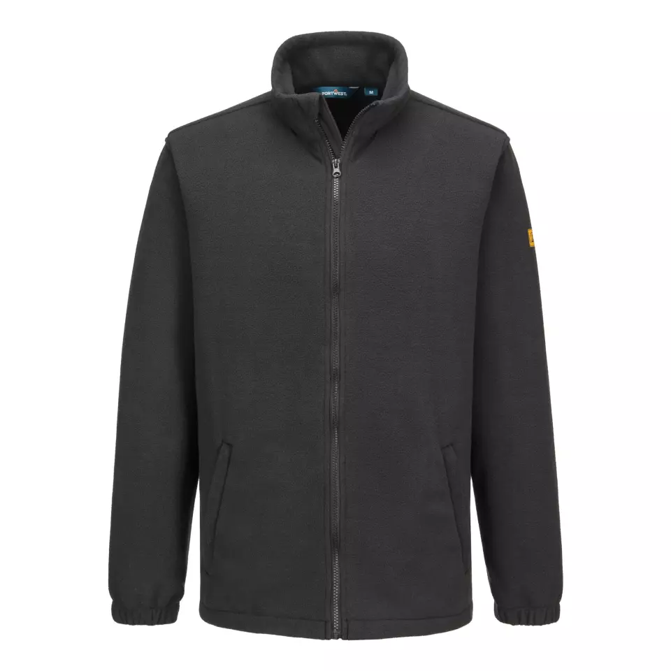 Portwest AS26BKR, Anti-Static ESD Fleece, Black, image 1, gallery thumbnail