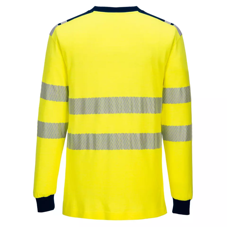 Portwest FR701YNR, PW3 FR Modaflame Hi-Vis T-Shirt, Yellow/Navy, image 2, gallery thumbnail