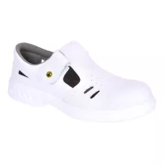 Portwest FW48WHR, Steelite Ebro Safety Sandal S1 ESD FO SR Class 3, White
