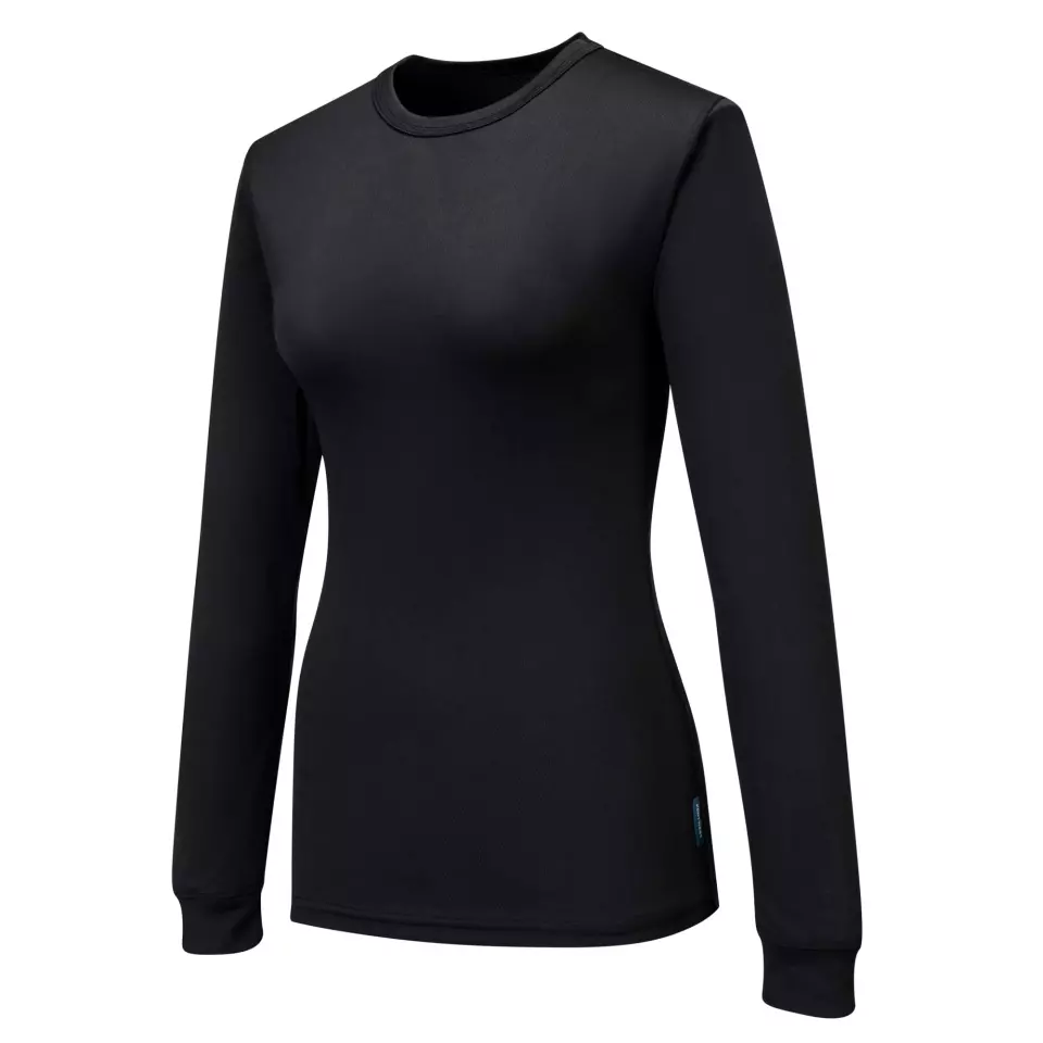 Portwest B136BKR, Women's Baselayer Top L/S, Black, image 3, gallery thumbnail