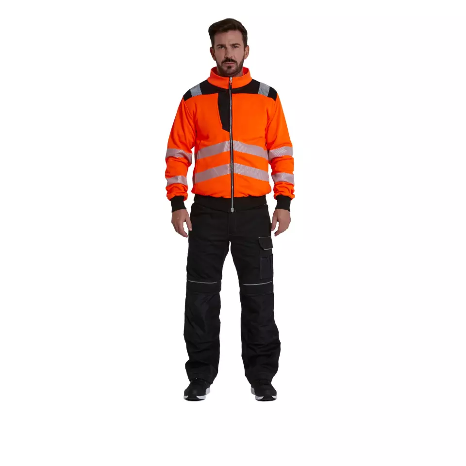 Portwest PW370OBR, PW3 huomio vetoketjullinen collegepaita, oranssi/musta, image 5, gallery thumbnail