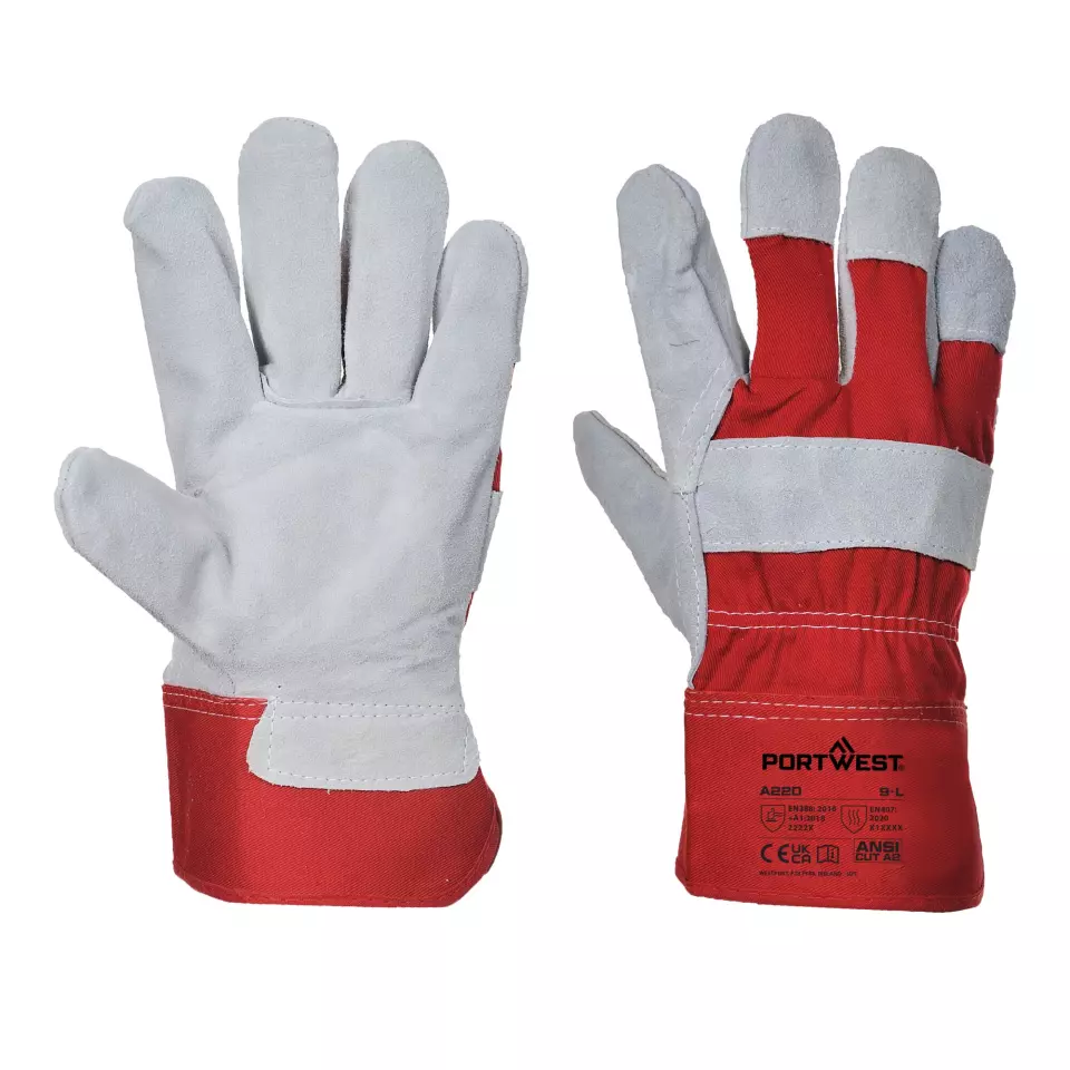 Portwest A220RER, Premium Chrom-Rigger Handschuh, Rot, image 3, gallery thumbnail