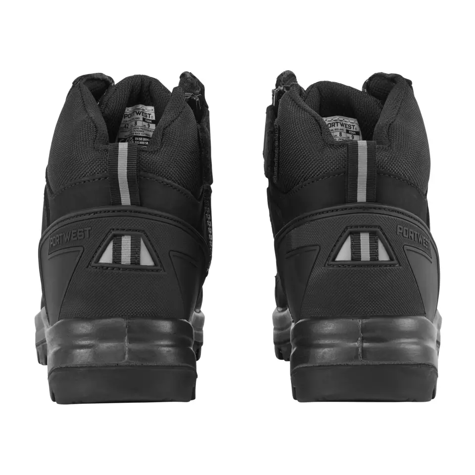 Portwest FD04BKR, Composite Nubuck Leather Mid Boot S3S HRO SR FO SC LG, Black, image 2, gallery thumbnail