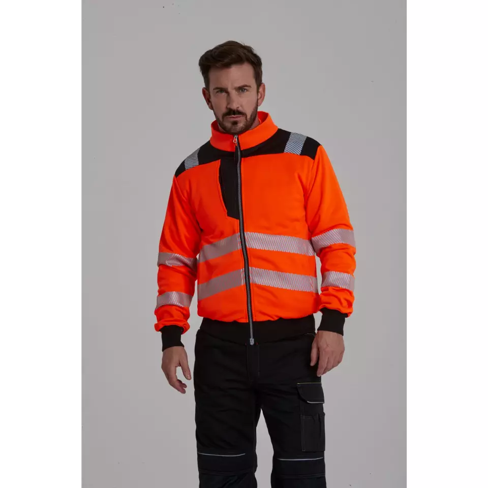 Portwest PW370OBR, PW3 huomio vetoketjullinen collegepaita, oranssi/musta, image 7, gallery thumbnail