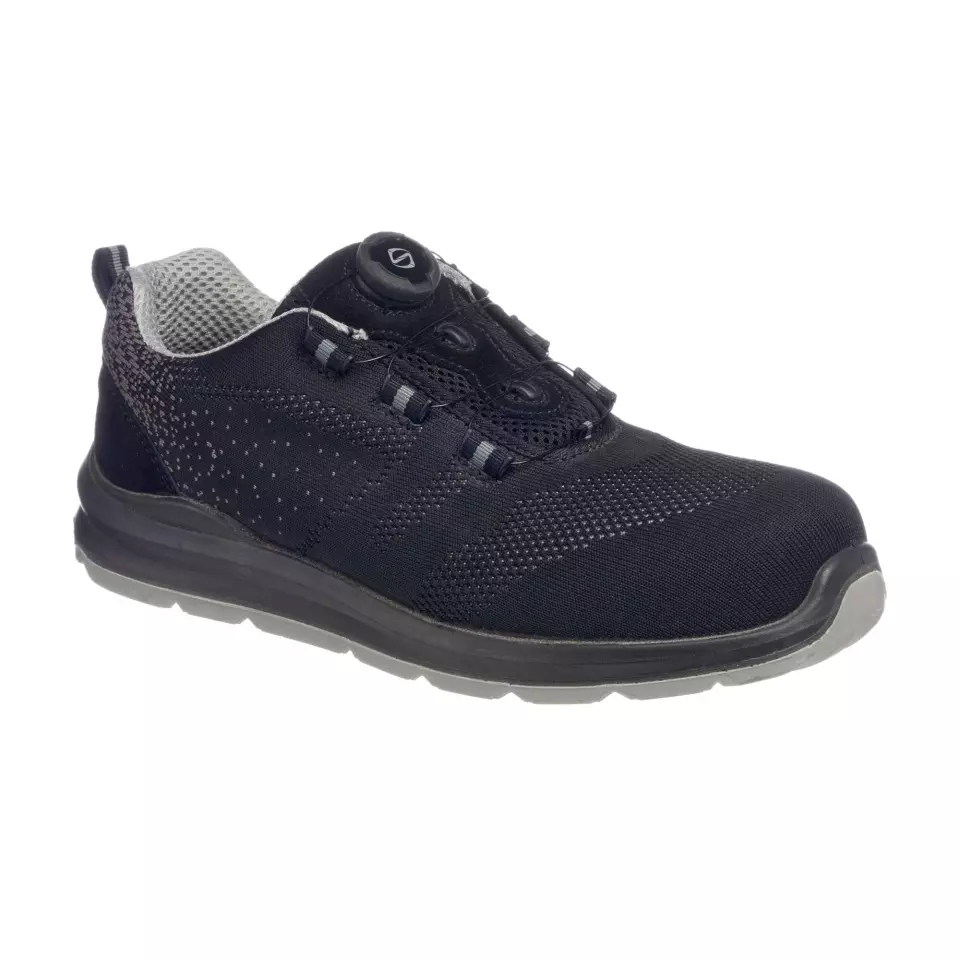 Portwest FT08BGY, Composite Wire Lace Safety Trainer Knit S1P, Black/Grey, image 1, gallery thumbnail