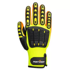 Portwest A721Y1R, Anti Impact Grip Glove, Yellow/Orange