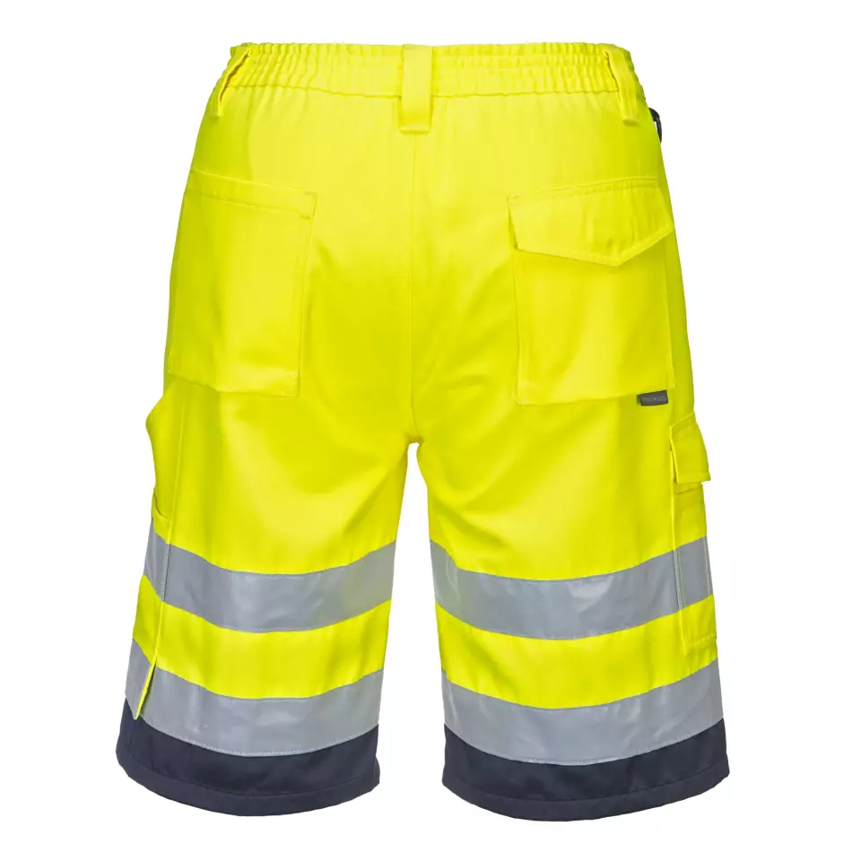 Portwest L043YNR, Leichte Warnschutz Polyester-Baumwolle Shorts, Gelb/Marine, image 2, gallery thumbnail