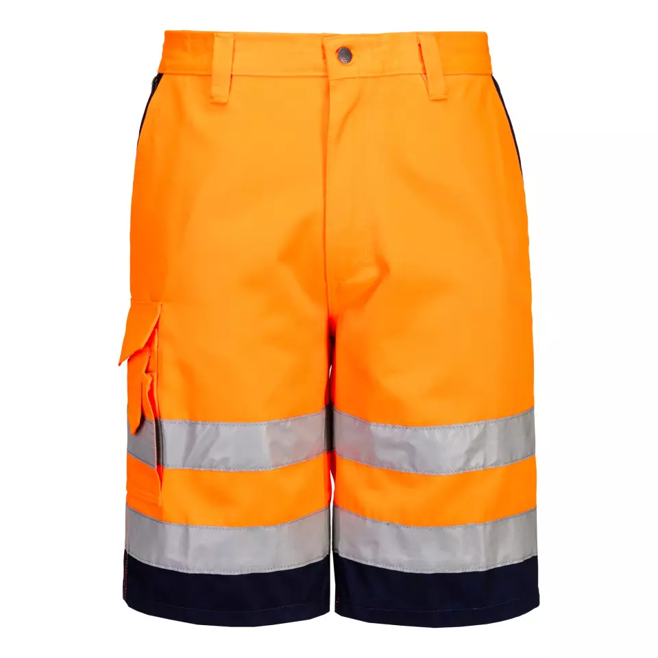 Portwest E043ONR, Hi-Vis Contrast Shorts, Orange/Navy, image 1, gallery thumbnail