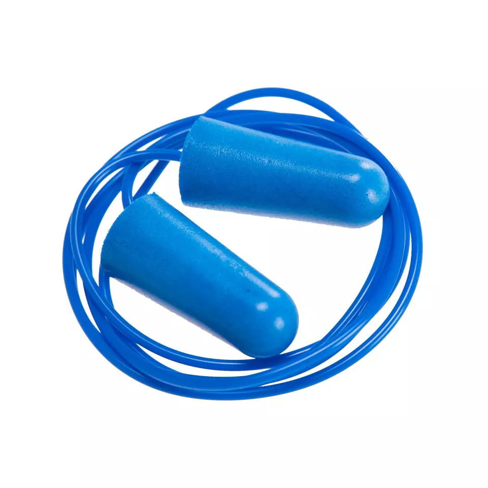 Portwest EP30BLU, Detectable Corded PU Ear Plugs, Blue, image 1, gallery thumbnail