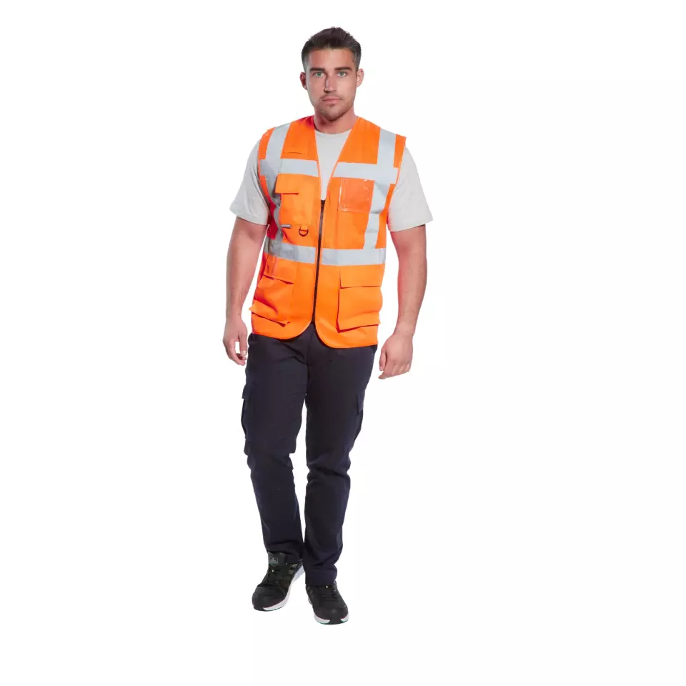 Portwest C496ORR, Madrid Warnschutz-Teilnetz Manager-Weste, Orange, image 3, gallery thumbnail