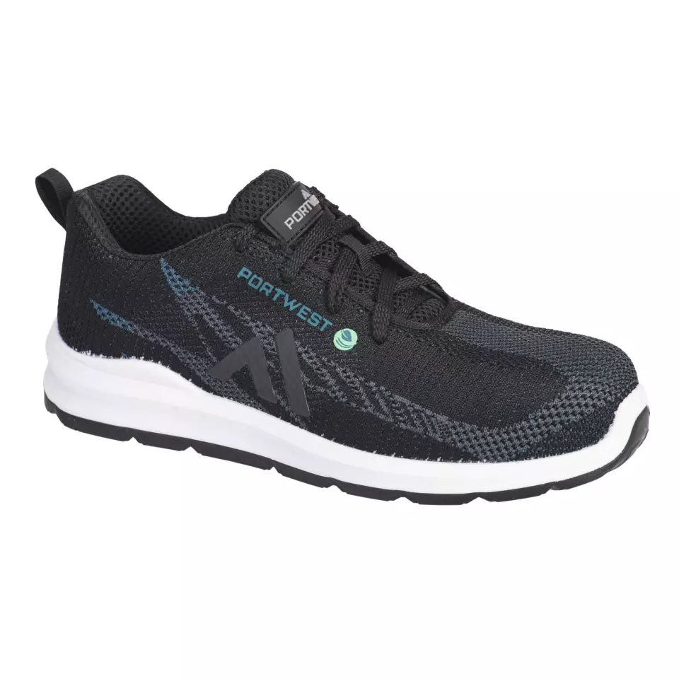 Portwest FC06BKB, Eco Fly Composite Trainer S1PS SR FO, Black/Blue, image 4, gallery thumbnail