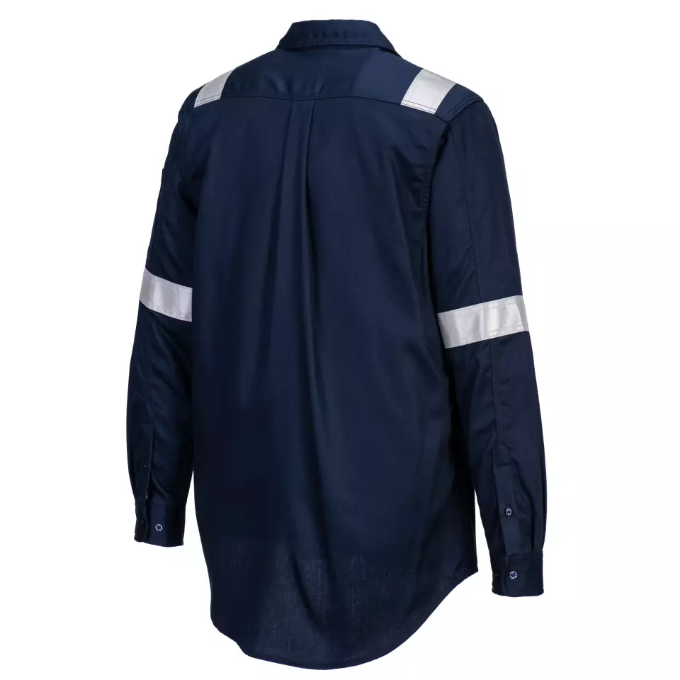 Portwest FR720NAR, Bizflame Work Lightweight Anti-Static FR Shirt, Navy, image 5, gallery thumbnail