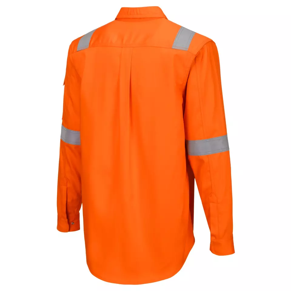 Portwest FR720ORR, Bizflame Work Lightweight Anti-Static FR Shirt, Orange, image 3, gallery thumbnail