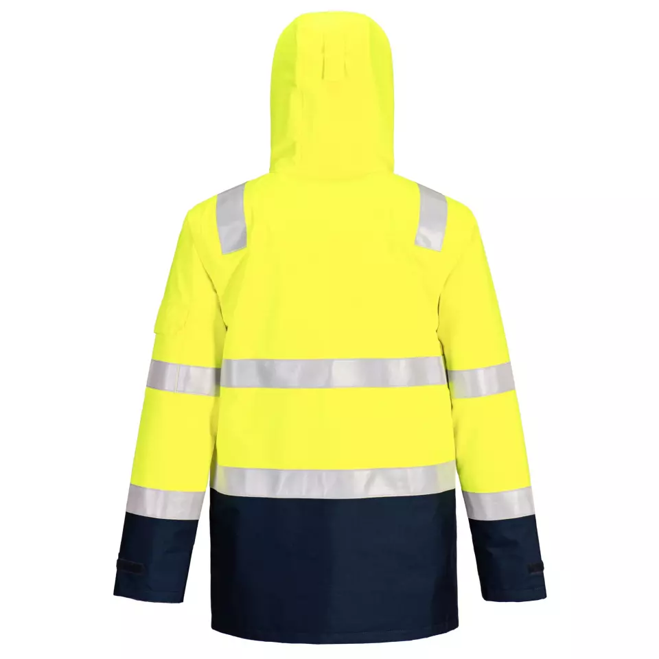 Portwest FR605YNR, Bizflame Rain Warnschutz Lichtbogen-Regenjacke, Gelb/Marine, image 2, gallery thumbnail