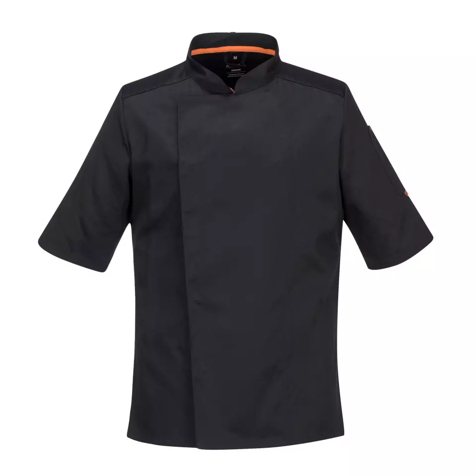 Portwest C746BKR, Chef's MeshAir Pro Stretch Jacket S/S, Black, image 1, gallery thumbnail